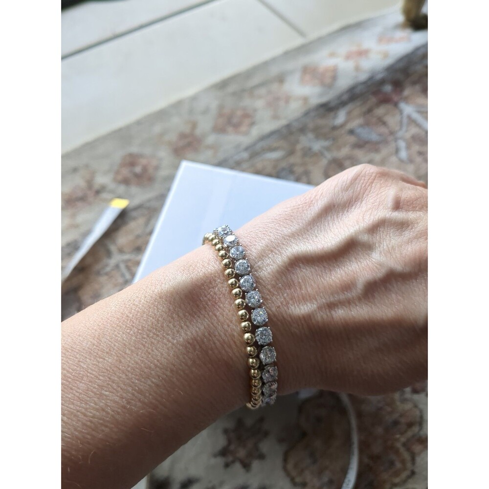 Tennis Bracelet 7" PAJ 925 Sterling Silver Round Cubic Zirconia CZ  4 mm